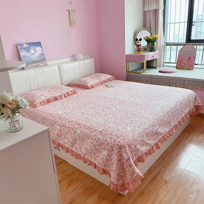 91家纺网 家纺一手货源 找家纺 佰织鑫家居（会员-5元） 2024新款全棉法式棉花床盖三件套 爱情故事