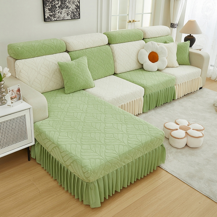 91家纺网 家纺一手货源 找家纺 天下布艺 2024新款沙发笠七叶草系列 拼色