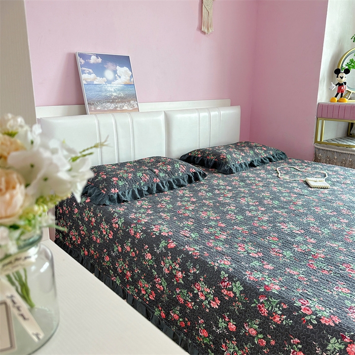 91家纺网 家纺一手货源 找家纺 佰织鑫家居（会员-5元） 2024新款全棉法式棉花床盖三件套 小美