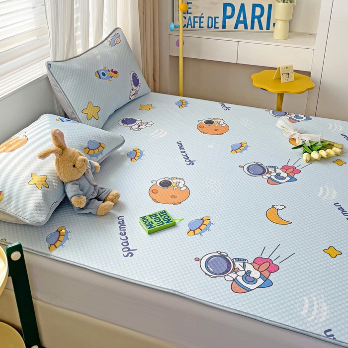 91家纺网 家纺一手货源 找家纺 大柏树 2025新款A类印花凉豆豆冰豆豆床席款凉席 宇航员