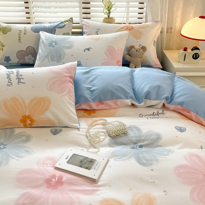 91家纺网 家纺一手货源 找家纺 宜家坊 2024新款12868全棉小清新四件套慕夏