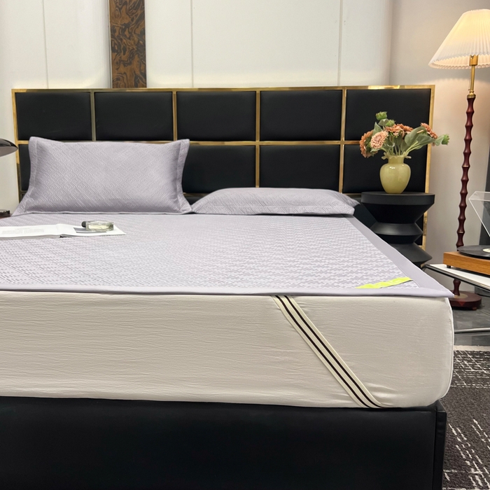 91家纺网 家纺一手货源 找家纺 桂雅居 2024新款竹纤维纳凉养生抑菌软凉席-逸生满竹（大客户微信私聊） 薄雾灰