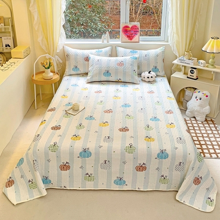 澳梵家居 2024新款凉感丝软席软凉席床盖夏被四件套件 南瓜趣事