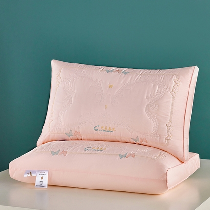 （总）2024新款A类蚕丝枕芯一对装超柔软护颈椎专用全棉枕头单人家用助睡眠枕头