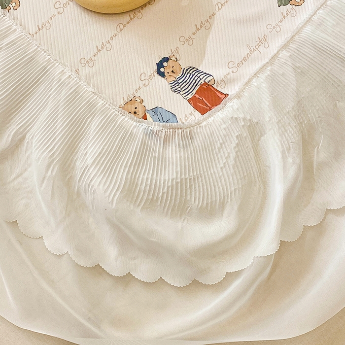 91家纺网 家纺一手货源 找家纺 花漾家居 2024新款韩版满天星升级款斜纹冰丝凉感丝豆豆席凉席 小熊乐园