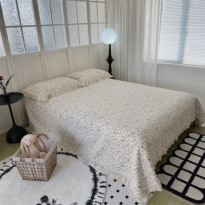 91家纺网 家纺一手货源 找家纺 佰织鑫家居（会员-5元） 2024新款全棉法式棉花床盖三件套 南法假日