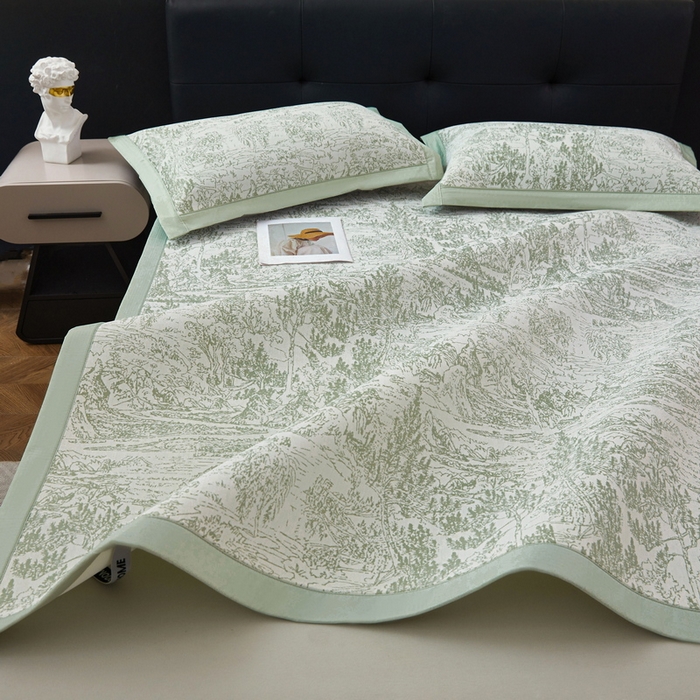 91家纺网 家纺一手货源 找家纺 （总）卡派 2024新款抑菌提花冰丝席-莫奈系列