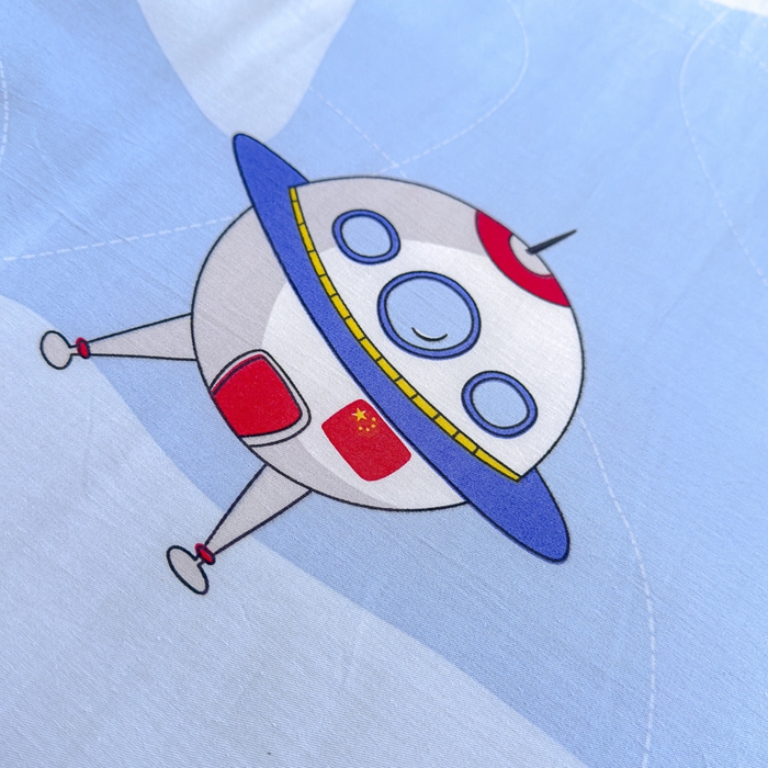 91家纺网 家纺一手货源 找家纺 金鑫汇 2024新款全棉卡通印花学生床垫套床笠系列 星际穿越