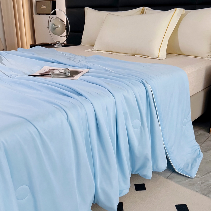 91家纺网 家纺一手货源 找家纺 （总）情煊家纺 2024新款纯色凉感丝夏被