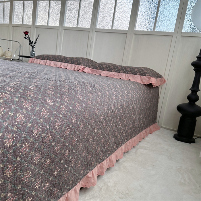 91家纺网 家纺一手货源 找家纺 佰织鑫家居（会员-5元） 2024新款全棉法式棉花床盖三件套 薇薇安