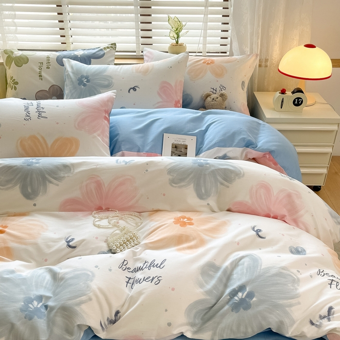 91家纺网 家纺一手货源 找家纺 宜家坊 2024新款12868全棉小清新四件套慕夏