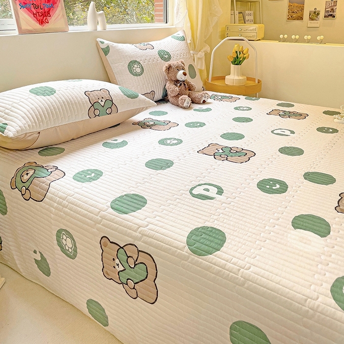 91家纺网 家纺一手货源 找家纺 澳梵家居 2024新款凉感丝软席软凉席床盖夏被四件套件 小屁熊