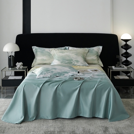 91家纺网 家纺一手货源 找家纺 时亿 2024新款金太阳竹语天丝凉席三件套 云雾见