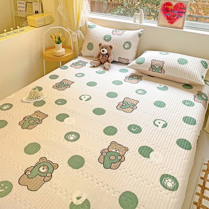 91家纺网 家纺一手货源 找家纺 澳梵家居 2024新款凉感丝软席软凉席床盖夏被四件套件 小屁熊