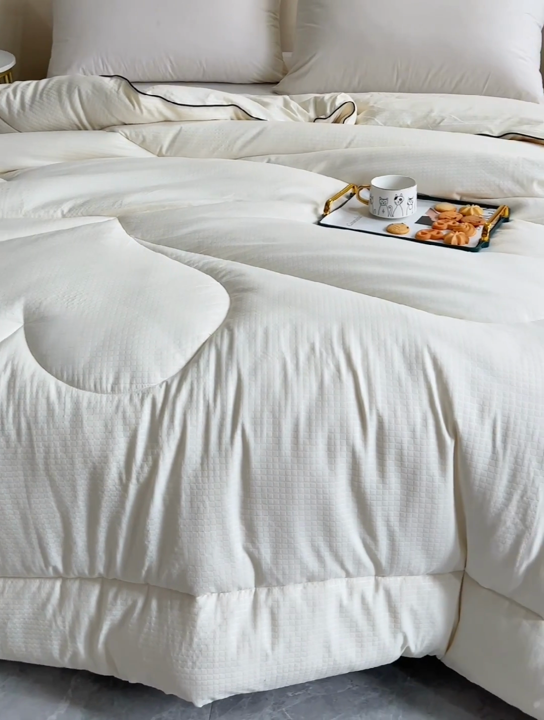 91家纺网 家纺一手货源 找家纺 居易简 2025新款直播华夫格大豆被纤维被冬被春秋被夏被被子被芯 波奇熊