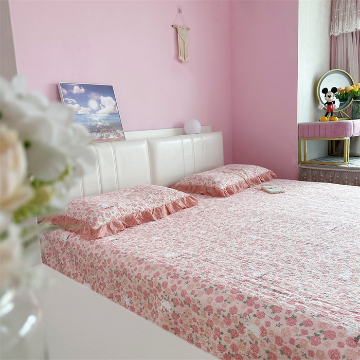 91家纺网 家纺一手货源 找家纺 佰织鑫家居（会员-5元） 2024新款全棉法式棉花床盖三件套 爱情故事