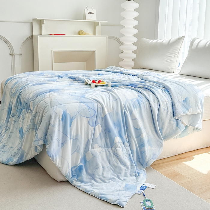 91家纺网 家纺一手货源 找家纺 佳居缘 2025新款A类全锦纶数码印花凉感夏被凉感丝夏被空调被 星梦