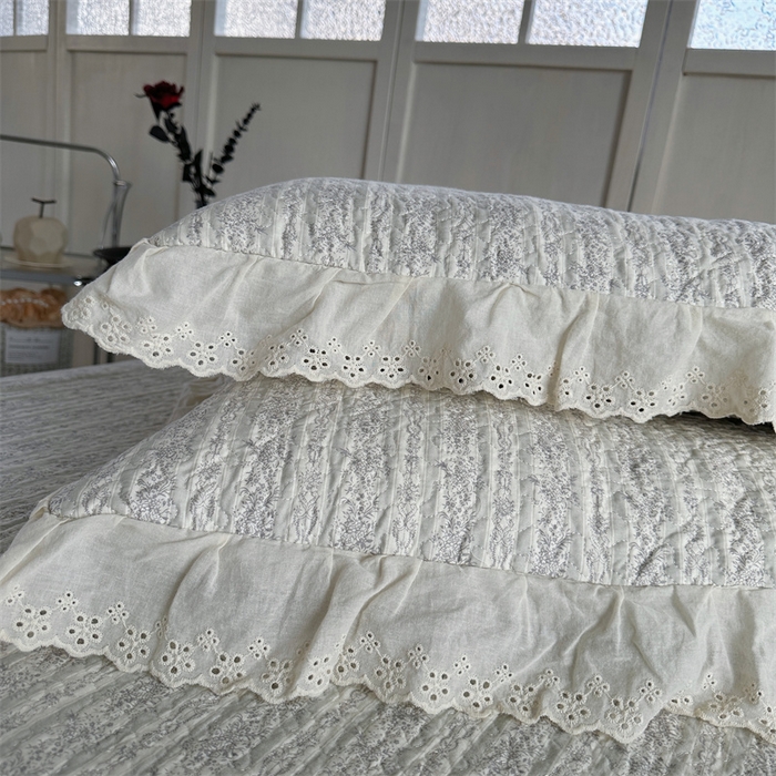 91家纺网 家纺一手货源 找家纺 佰织鑫家居（会员-5元） 2024新款全棉法式棉花床盖三件套 伊甸园