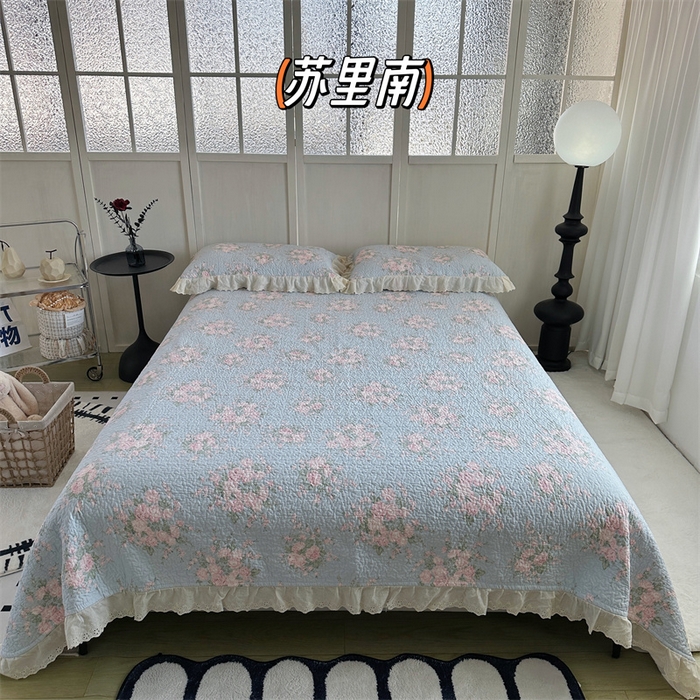 91家纺网 家纺一手货源 找家纺 佰织鑫家居（会员-5元） 2024新款全棉法式棉花床盖三件套 苏里南