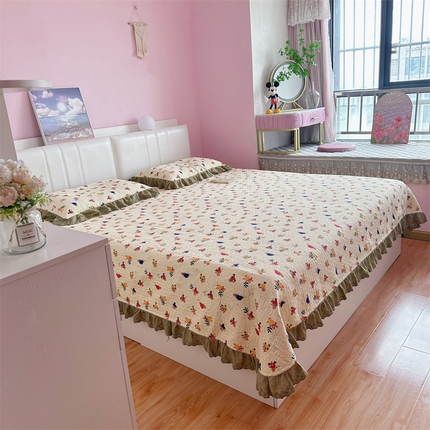 91家纺网 家纺一手货源 找家纺 佰织鑫家居（会员-5元） 2024新款全棉法式棉花床盖三件套 马戏团