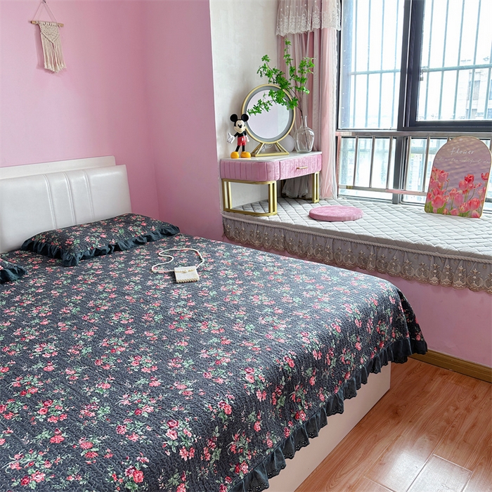 91家纺网 家纺一手货源 找家纺 佰织鑫家居（会员-5元） 2024新款全棉法式棉花床盖三件套 小美