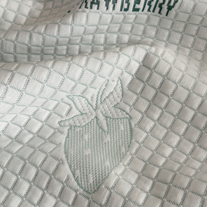 91家纺网 家纺一手货源 找家纺 2024 新款A类立体提花冰豆豆凉感抗菌凉席床笠款 小草莓绿