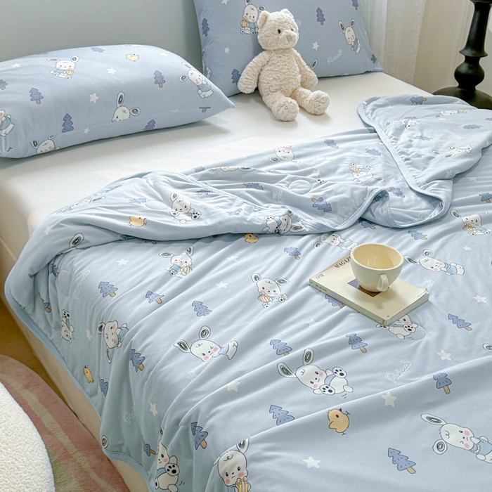 91家纺网 家纺一手货源 找家纺 葡萄家 2024新款A类母婴级大豆纤维牛奶丝针织棉夏凉被 小狗日记