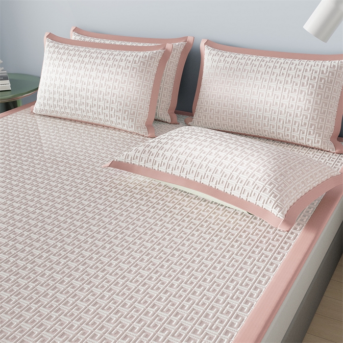 91家纺网 家纺一手货源 找家纺 伊被源 2024新款冰豆豆凉感PE软凉席--迷宫 迷宫-粉