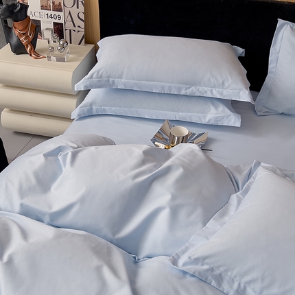 91家纺网 家纺一手货源 找家纺 兜兜 2024新款全棉13376纯色枕套可定制定做 清新蓝