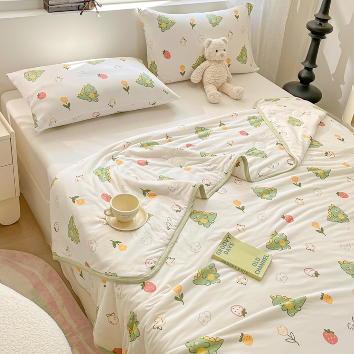 91家纺网 家纺一手货源 找家纺 葡萄家 2024新款A类母婴级大豆纤维牛奶丝针织棉夏凉被 小福龙