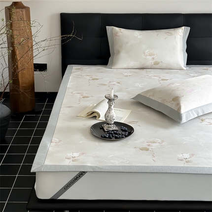 三味舒屋 2026新款凉感抗菌防螨印花冰丝养生席手绘系列【花卉】床席款 南烟