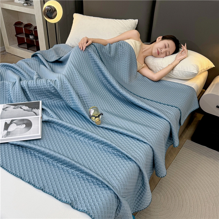 91家纺网 家纺一手货源 找家纺 伊被源 2024新款A类多功能抗菌夏凉被 冰雾兰