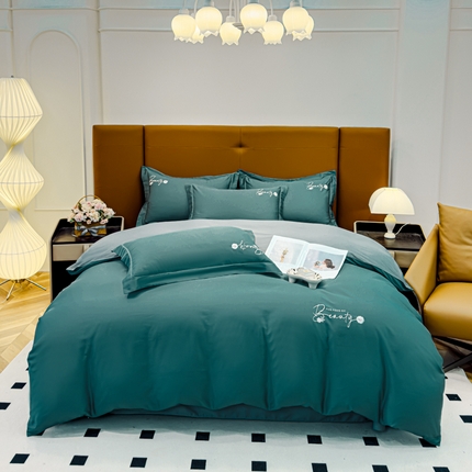 91家纺网 家纺一手货源 找家纺 （总）U品汇 2024新品60S支贡缎长绒棉刺绣花四件套AB版纯棉全棉4件套100%棉