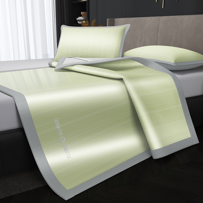 91家纺网 家纺一手货源 找家纺 伊被源 2024新款亲肤舒适品味生活凉感席 水晶绿