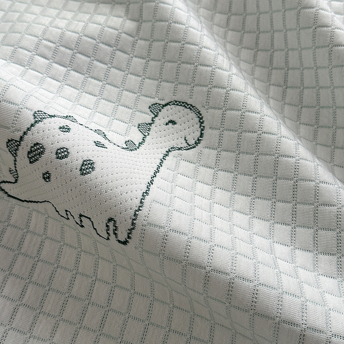 91家纺网 家纺一手货源 找家纺 2024 新款A类立体提花冰豆豆凉感抗菌凉席床笠款 小恐龙绿