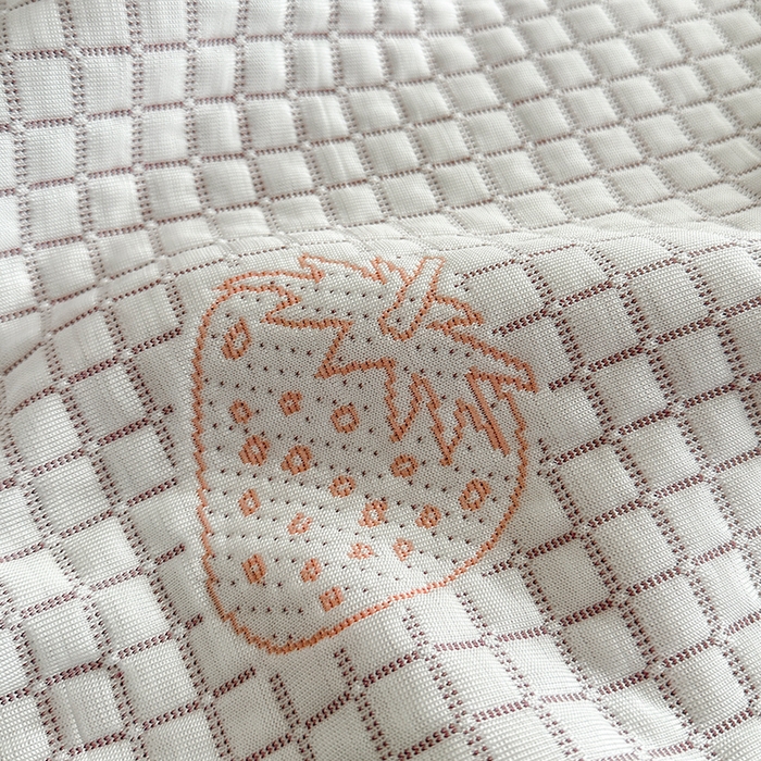 91家纺网 家纺一手货源 找家纺 2024 新款A类立体提花冰豆豆凉感抗菌凉席床笠款 小草莓粉紫