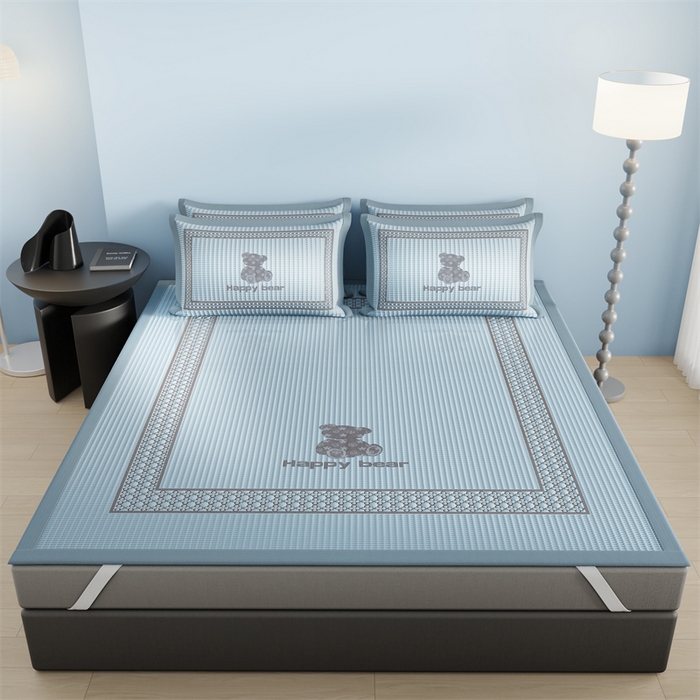 91家纺网 家纺一手货源 找家纺 伊被源 2024新款冰豆豆凉感PE软凉席--南极熊 南极熊-兰