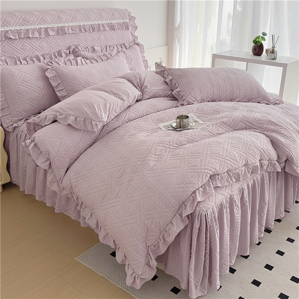 （总）十个点 2024新款亲肤水洗泡泡棉夹棉绗缝床裙款单品及套件