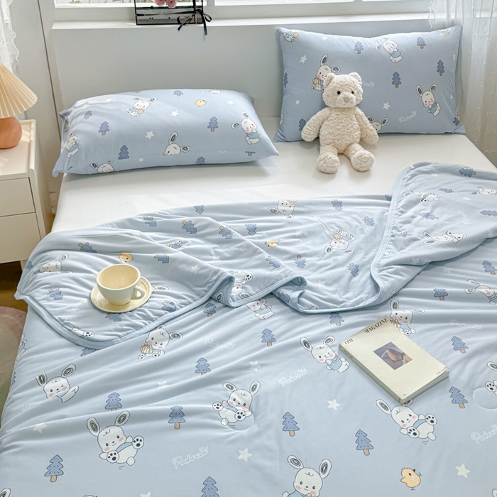 91家纺网 家纺一手货源 找家纺 葡萄家 2024新款A类母婴级大豆纤维牛奶丝针织棉夏凉被 小狗日记