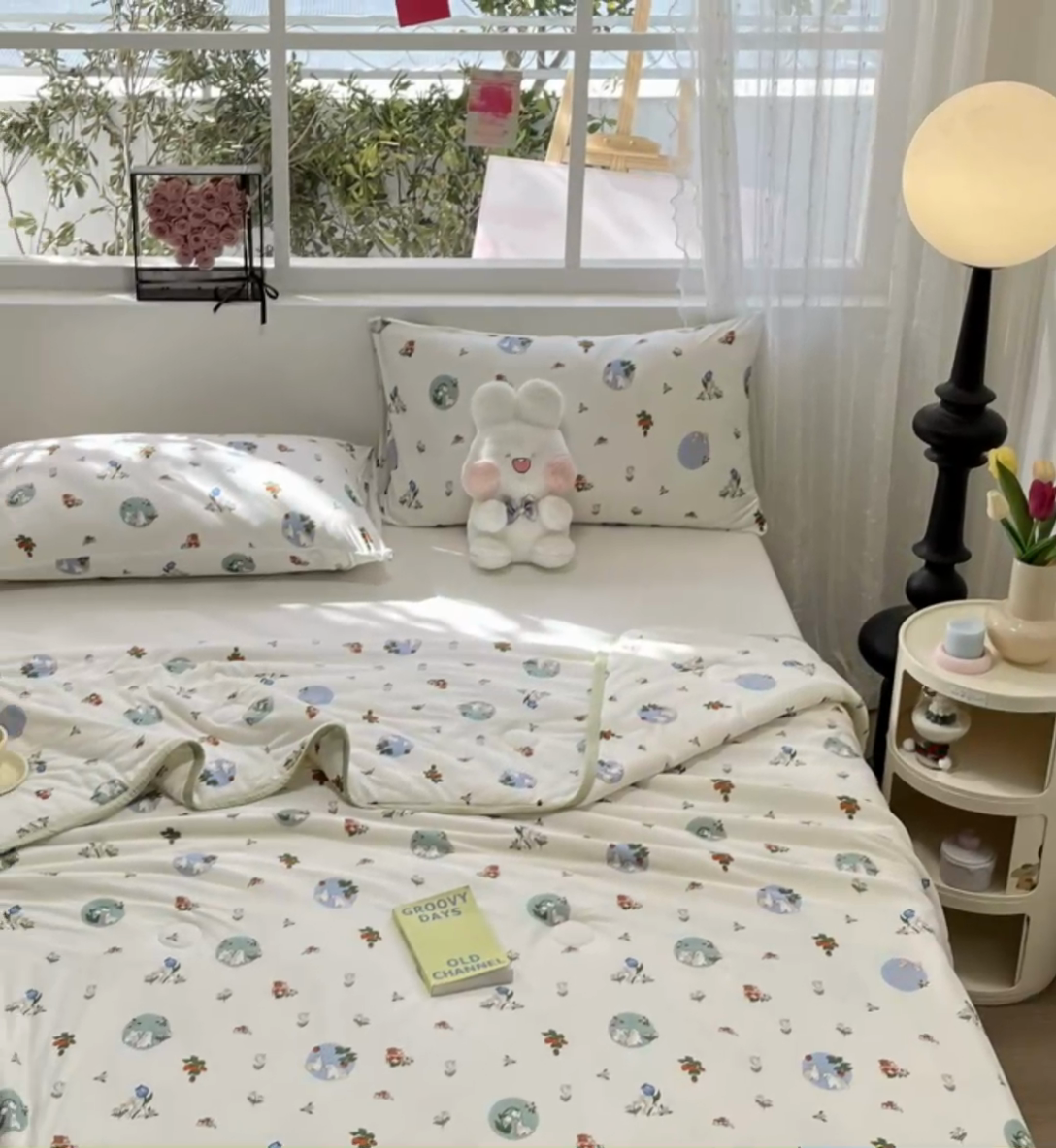 91家纺网 家纺一手货源 找家纺 葡萄家 2024新款A类母婴级大豆纤维牛奶丝针织棉夏凉被 草莓小兔