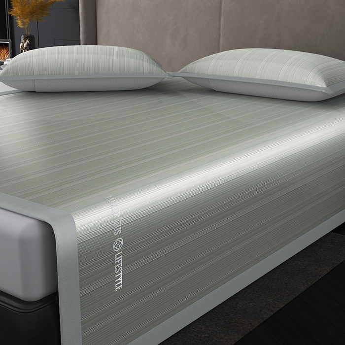 91家纺网 家纺一手货源 找家纺 伊被源 2024新款亲肤舒适品味生活凉感席 肌理灰