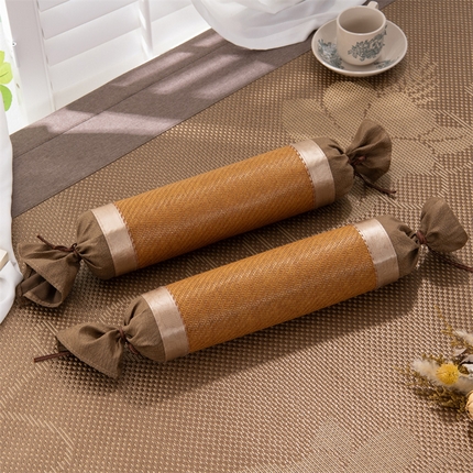 91家纺网 家纺一手货源 找家纺 （总）仁宇枕业 2024年新款中老年人圆形护颈椎枕芯冰凉荞麦糖果枕头