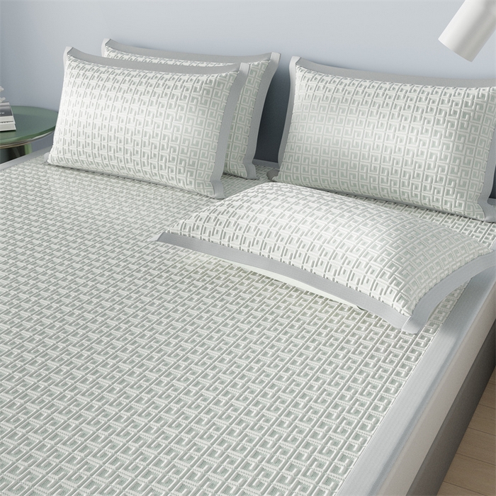 91家纺网 家纺一手货源 找家纺 伊被源 2024新款冰豆豆凉感PE软凉席--迷宫 迷宫-灰