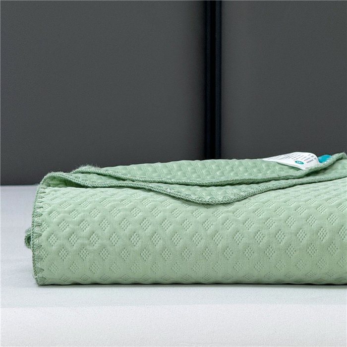 91家纺网 家纺一手货源 找家纺 伊被源 2024新款A类多功能抗菌夏凉被 冰翠绿