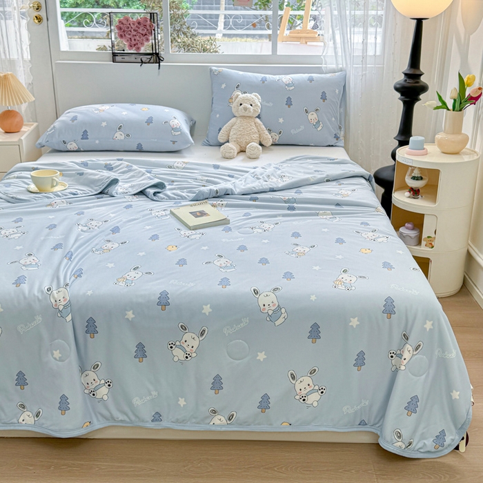 91家纺网 家纺一手货源 找家纺 葡萄家 2024新款A类母婴级大豆纤维牛奶丝针织棉夏凉被 小狗日记