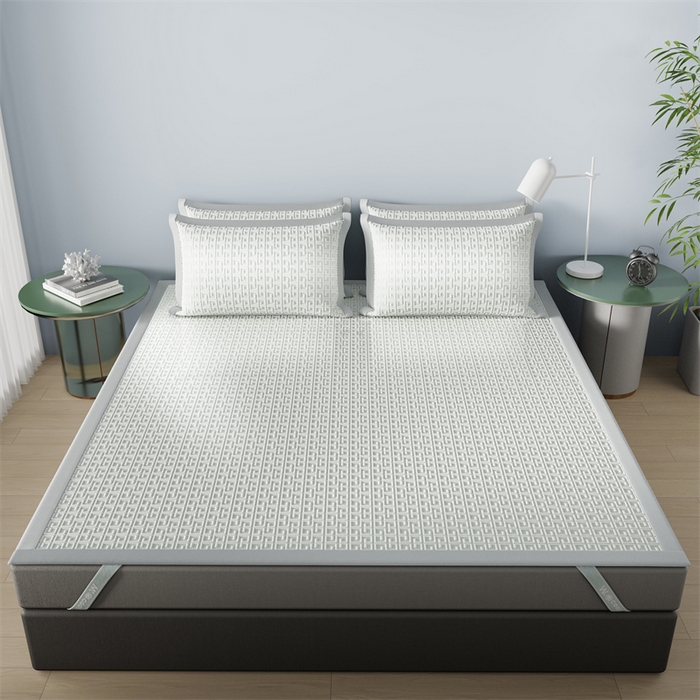 91家纺网 家纺一手货源 找家纺 伊被源 2024新款冰豆豆凉感PE软凉席--迷宫 迷宫-灰