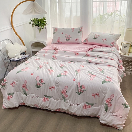 91家纺网 家纺一手货源 找家纺 ME/ERA HOME寐时代 2024新款泡泡棉印花夏被四件套 恋人未满