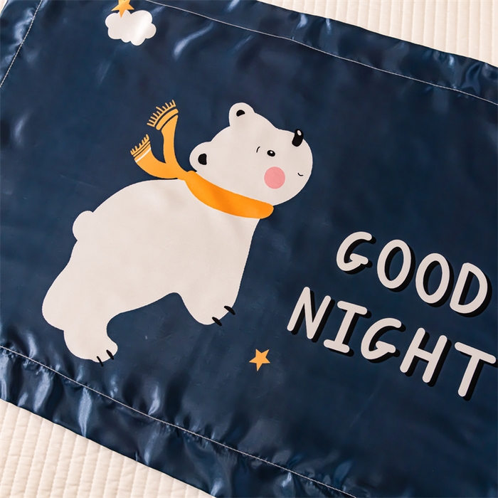 91家纺网 家纺一手货源 找家纺 梦舒羽2025新款可水洗冰丝双人枕套凉爽枕头套枕芯套 白白熊