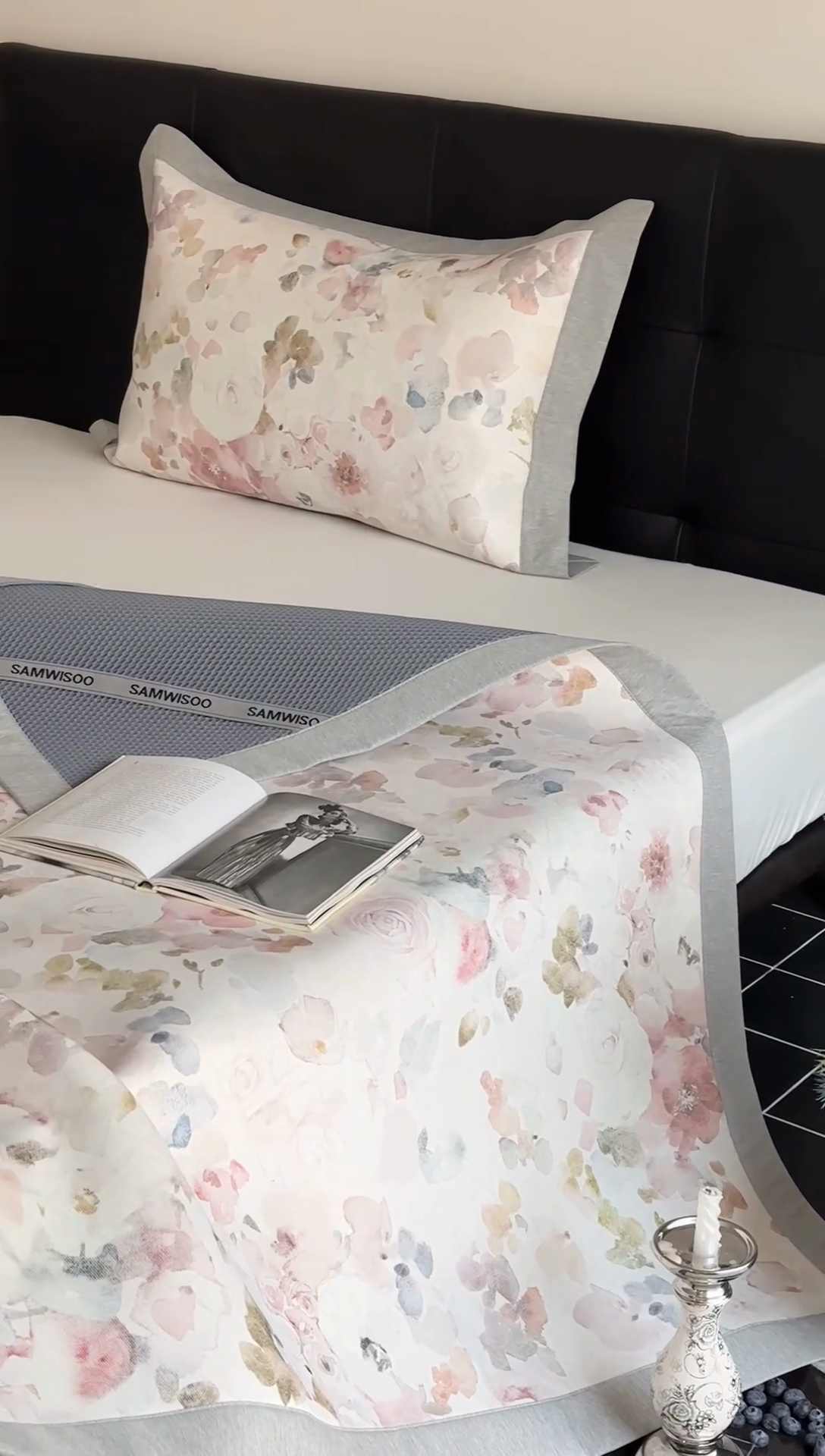 91家纺网 家纺一手货源 找家纺 三味舒屋 2026新款凉感抗菌防螨印花冰丝养生席手绘系列【花卉】床席款 云裳