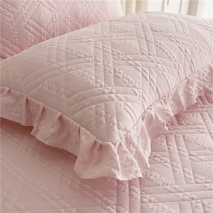 91家纺网 家纺一手货源 找家纺 十个点 2024新款软糯舒适水洗泡泡棉夹棉床盖款单品及套件 玉粉